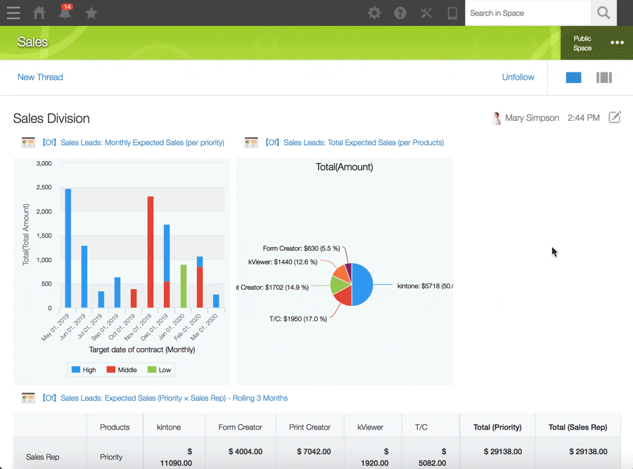 Kintone rapid application development, drag and drop creator