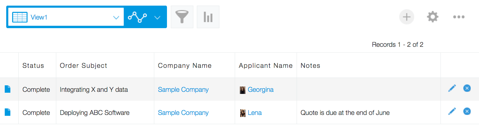 Persol Career Sample Order Placement App List View