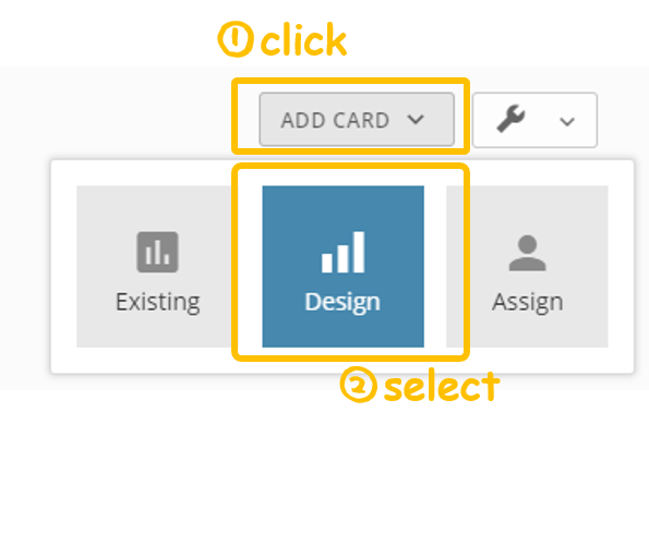 Screenshot showing how to add a new card design - Kintone add-on: Domo Connectors